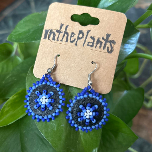 Navy Seed Bead Earrings
